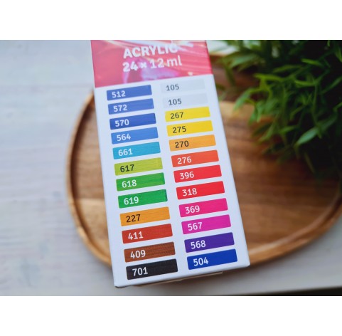 Acrylic paints Royal Talens, 24 colors, 12 ml