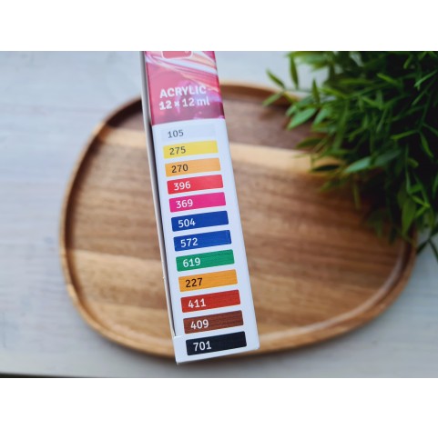 Acrylic paints Royal Talens, 12 colors, 12 ml