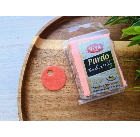 PARDO, translucent, orange, Nr.306, 56g (1.98oz), oven-hardening polymer clay, Viva decor