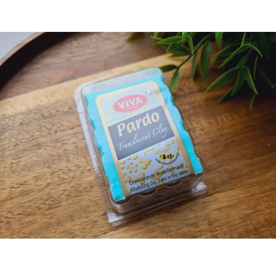 PARDO, translucent, aqua translucent, Nr.710, 56g (1.98oz), oven-hardening polymer clay, Viva decor