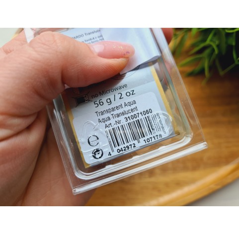 PARDO, translucent, aqua translucent, Nr.710, 56g (1.98oz), oven-hardening polymer clay, Viva decor