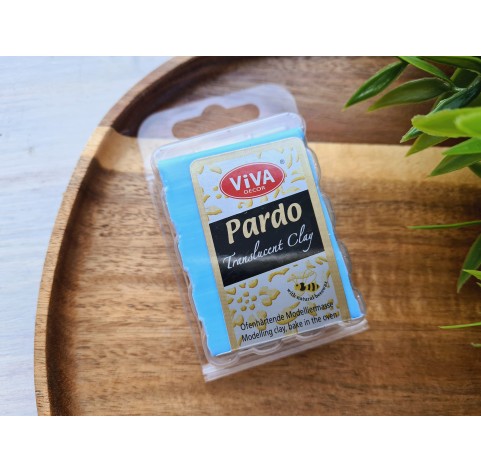 PARDO, translucent, light blue, Nr.613, 56g (1.98oz), oven-hardening polymer clay, Viva decor