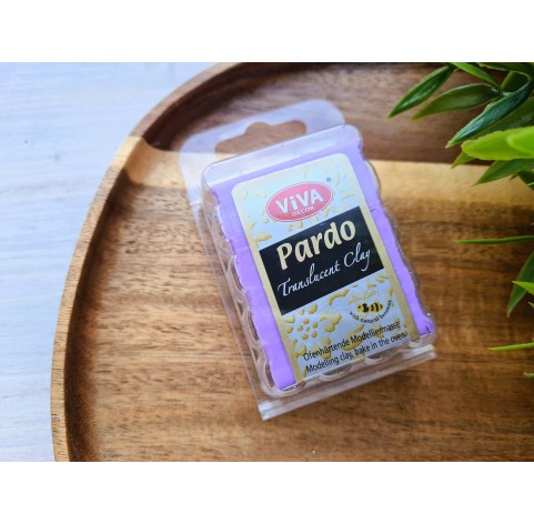 PARDO, translucent, lilac, Nr.507, 56g (1.98oz), oven-hardening polymer clay, Viva decor