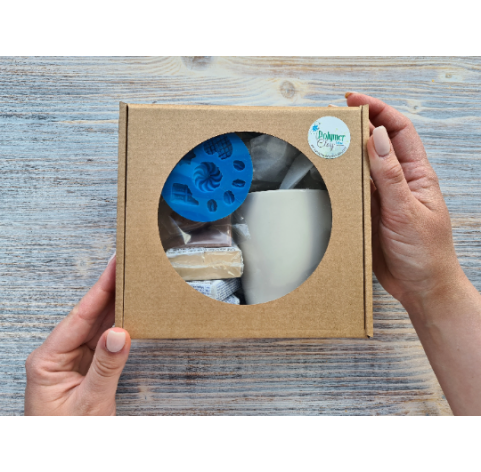 Creative set to decorate mug with polymer clay sweet decor with a free video master class