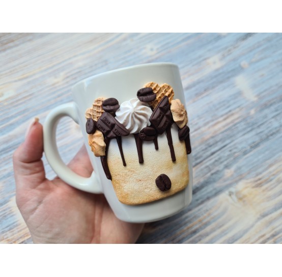 Creative set to decorate mug with polymer clay sweet decor with a free video master class