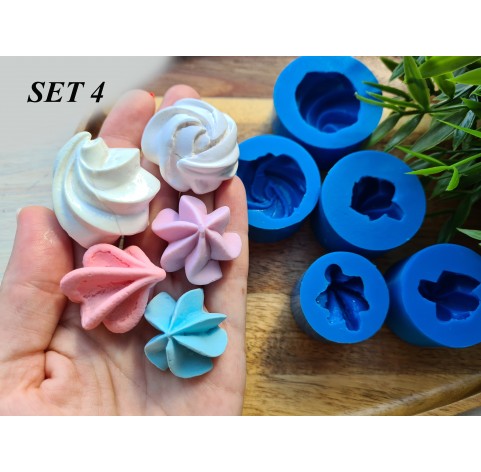 Sets of 5 meringue silicone molds. Limited sets of discontinued silicone molds of Meringue, Modeling tool for soap, wax, polymer clay