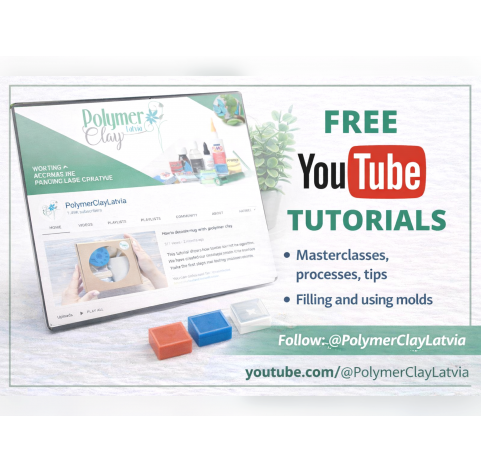 Silicone mold, Pattypan squash, scale 1:6, style 2, 6 elements, ~ Ø 1-1.3 cm, H:0.6-0.9 cm