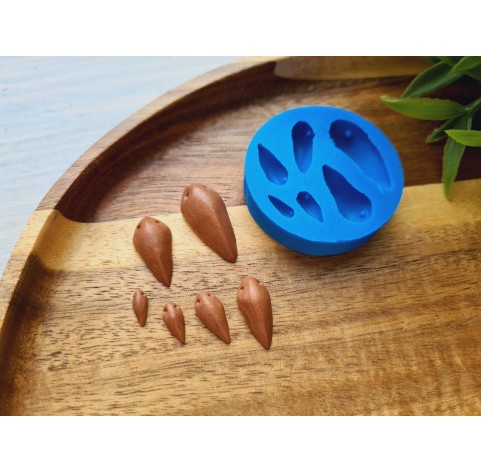 Silicone mold, Bird beak, style 2, 6 elements, ~ 0.3-2.3 cm, H:0.6-0.2 cm