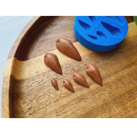 Silicone mold, Bird beak, style 2, 6 elements, ~ 0.3-2.3 cm, H:0.6-0.2 cm