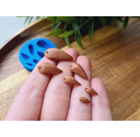 Silicone mold, Bird beak, style 2, 6 elements, ~ 0.3-2.3 cm, H:0.6-0.2 cm