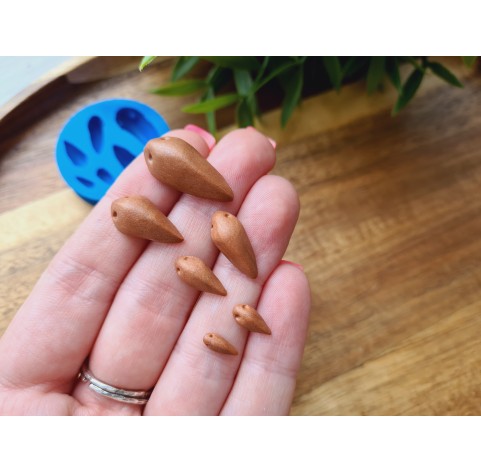 Silicone mold, Bird beak, style 2, 6 elements, ~ 0.3-2.3 cm, H:0.6-0.2 cm