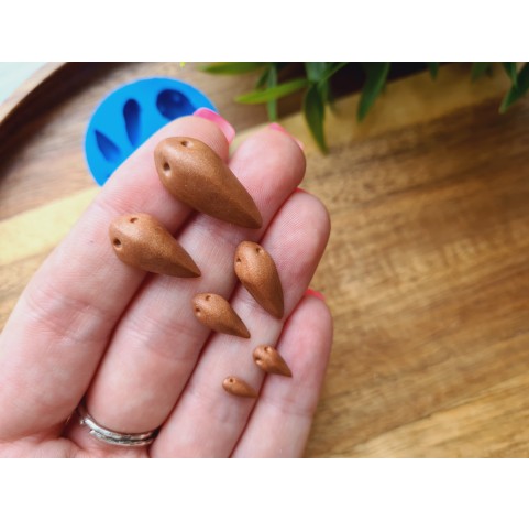 Silicone mold, Bird beak, style 2, 6 elements, ~ 0.3-2.3 cm, H:0.6-0.2 cm