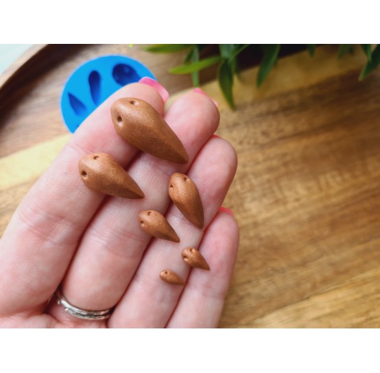 Silicone mold, Bird beak, style 2, 6 elements, ~ 0.3-2.3 cm, H:0.6-0.2 cm