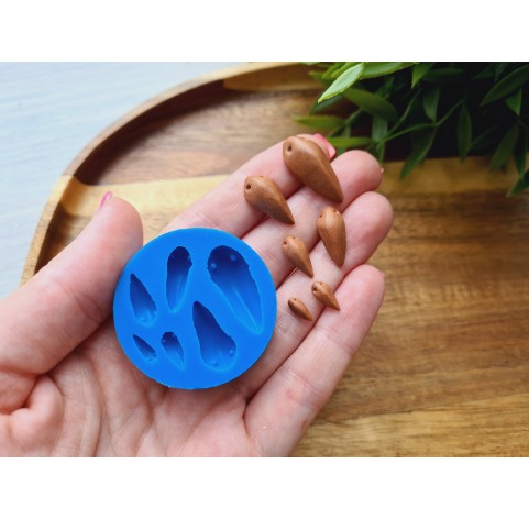 Silicone mold, Bird beak, style 2, 6 elements, ~ 0.3-2.3 cm, H:0.6-0.2 cm