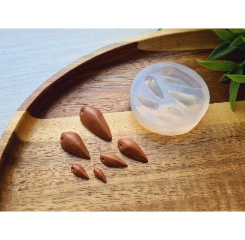 Silicone mold, Bird beak, style 2, 6 elements, ~ 0.3-2.3 cm, H:0.6-0.2 cm