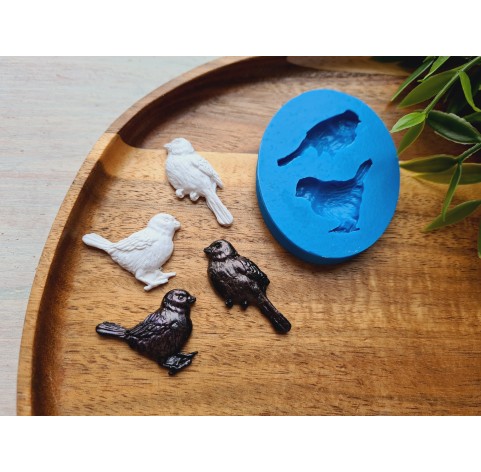 Silicone mold, Sparrow, 2 elements, ~ 1.6*3.8 cm, H:0.6 cm