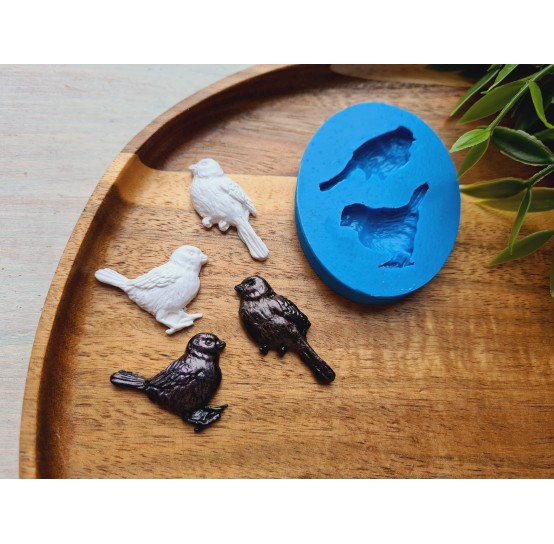 Silicone mold, Sparrow, 2 elements, ~ 1.6*3.8 cm, H:0.6 cm