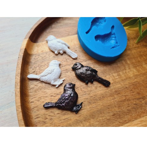 Silicone mold, Sparrow, 2 elements, ~ 1.6*3.8 cm, H:0.6 cm