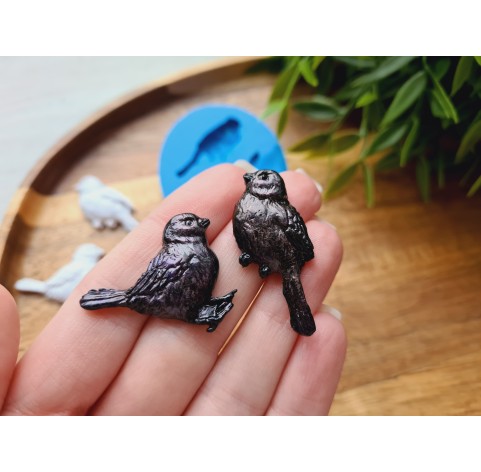 Silicone mold, Sparrow, 2 elements, ~ 1.6*3.8 cm, H:0.6 cm