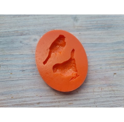 Silicone mold, Sparrow, 2 elements, ~ 1.6*3.8 cm, H:0.6 cm