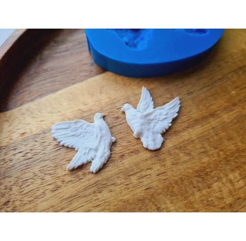 Silicone mold, Pigeons, style 3, 2 elements, ~ 2-2.4 cm, H:0.3 cm