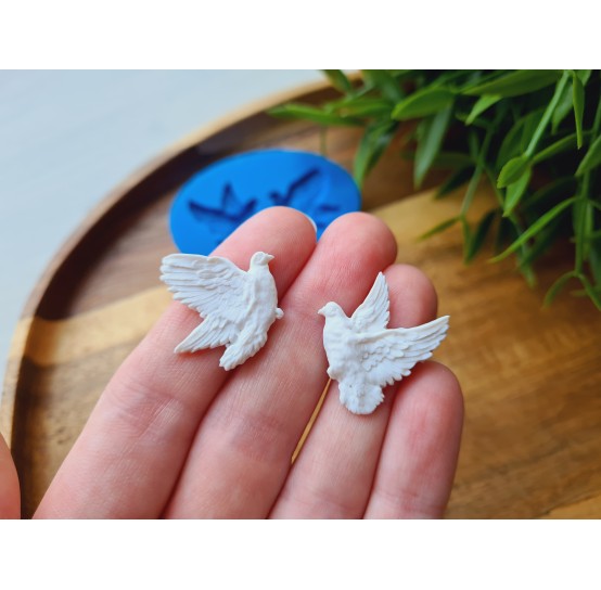 Silicone mold, Pigeons, style 3, 2 elements, ~ 2-2.4 cm, H:0.3 cm