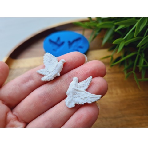 Silicone mold, Pigeons, style 3, 2 elements, ~ 2-2.4 cm, H:0.3 cm