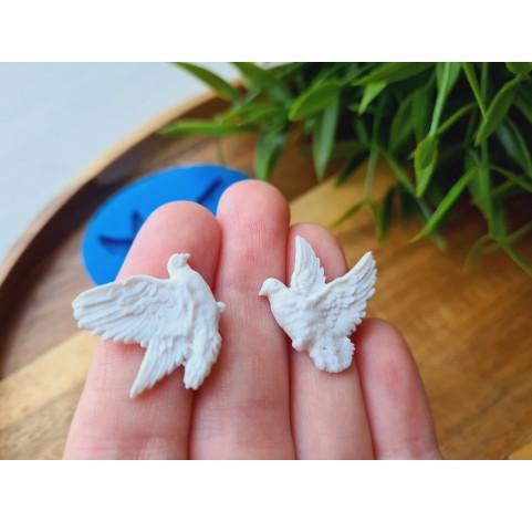 Silicone mold, Pigeons, style 3, 2 elements, ~ 2-2.4 cm, H:0.3 cm