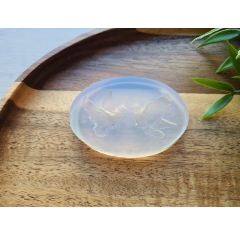 Silicone mold, Pigeons, style 3, 2 elements, ~ 2-2.4 cm, H:0.3 cm