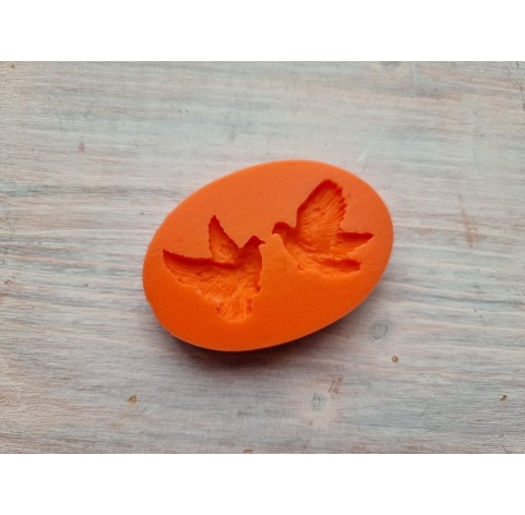 Silicone mold, Pigeons, style 3, 2 elements, ~ 2-2.4 cm, H:0.3 cm