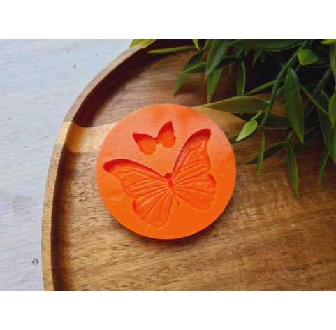 Silicone mold, Butterfly, style 1, 2 elements, ~ 1.1-4.8 cm, H:0.4 cm