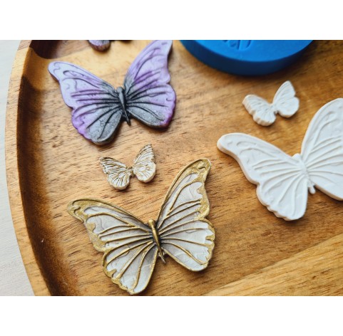 Silicone mold, Butterfly, style 1, 2 elements, ~ 1.1-4.8 cm, H:0.4 cm