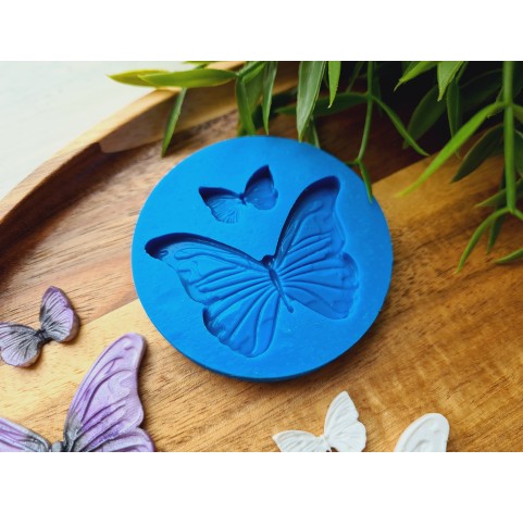 Silicone mold, Butterfly, style 1, 2 elements, ~ 1.1-4.8 cm, H:0.4 cm