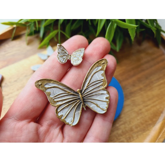 Silicone mold, Butterfly, style 1, 2 elements, ~ 1.1-4.8 cm, H:0.4 cm