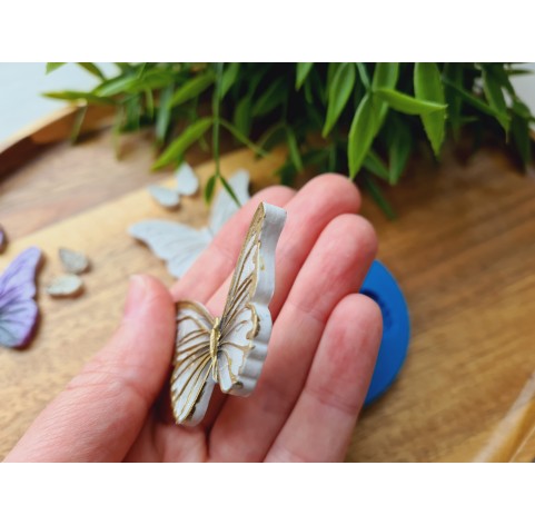 Silicone mold, Butterfly, style 1, 2 elements, ~ 1.1-4.8 cm, H:0.4 cm
