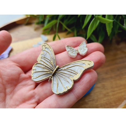 Silicone mold, Butterfly, style 1, 2 elements, ~ 1.1-4.8 cm, H:0.4 cm