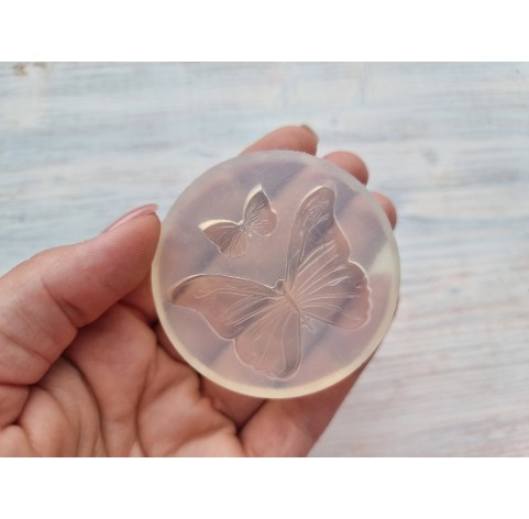 Silicone mold, Butterfly, style 1, 2 elements, ~ 1.1-4.8 cm, H:0.4 cm