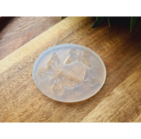 Silicone mold, Butterfly, style 2, 3 elements, ~ 1.9-4.3*1-2.9 cm, H:0.3 cm