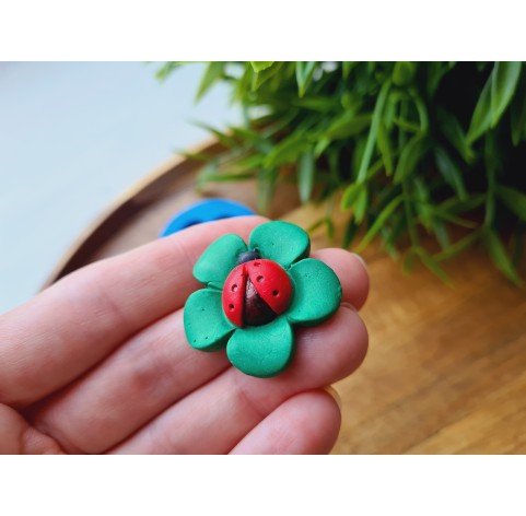Silicone mold, Ladybug on a flower, ~ Ø 3 cm, H:0.8 cm