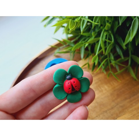 Silicone mold, Ladybug on a flower, ~ Ø 3 cm, H:0.8 cm
