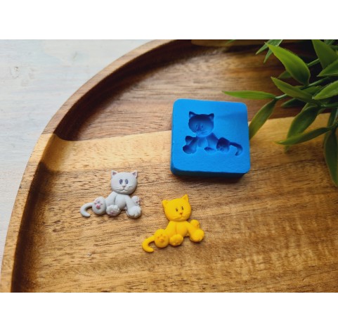 Silicone mold, Cat, style 1, ~ 1.8*2.3 cm, H:0.4 cm