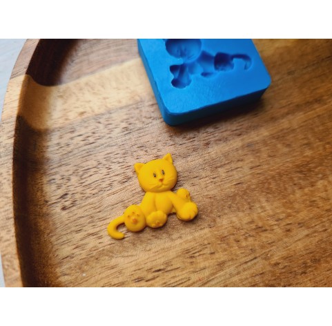 Silicone mold, Cat, style 1, ~ 1.8*2.3 cm, H:0.4 cm