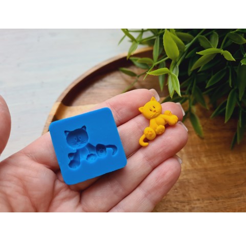 Silicone mold, Cat, style 1, ~ 1.8*2.3 cm, H:0.4 cm