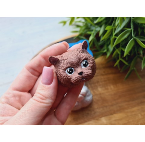 Silicone mold, Cat, style 3, ~ 4*4.3 cm, H:2.7 cm