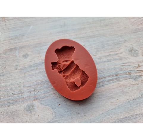 Silicone mold, Bear, style 4, with flowers, ~ 2.8*4.2 cm, H:0.6 cm