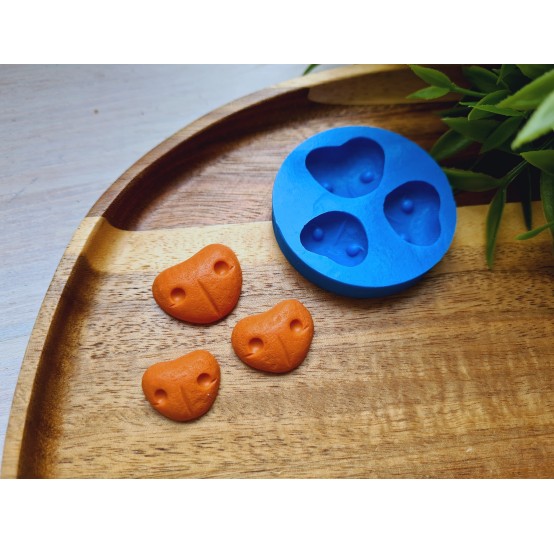 Silicone mold, Bear nose, style 1, 3 elements, ~ 2.3-1.5 cm, H:0.7 cm