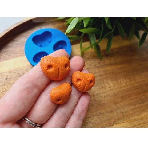 Silicone mold, Bear nose, style 1, 3 elements, ~ 2.3-1.5 cm, H:0.7 cm