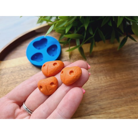Silicone mold, Bear nose, style 1, 3 elements, ~ 2.3-1.5 cm, H:0.7 cm