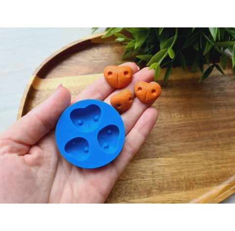 Silicone mold, Bear nose, style 1, 3 elements, ~ 2.3-1.5 cm, H:0.7 cm