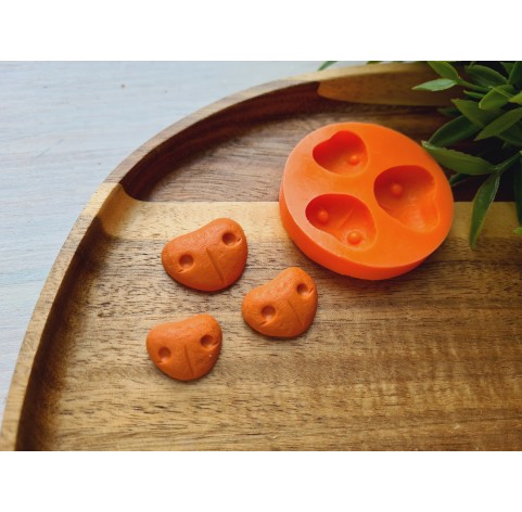 Silicone mold, Bear nose, style 1, 3 elements, ~ 2.3-1.5 cm, H:0.7 cm